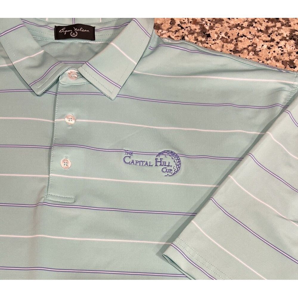 Byron Nelson THE CAPITAL HILL CUP Golf Short Sleeve Polo Shirt Minty Green‎ XXL